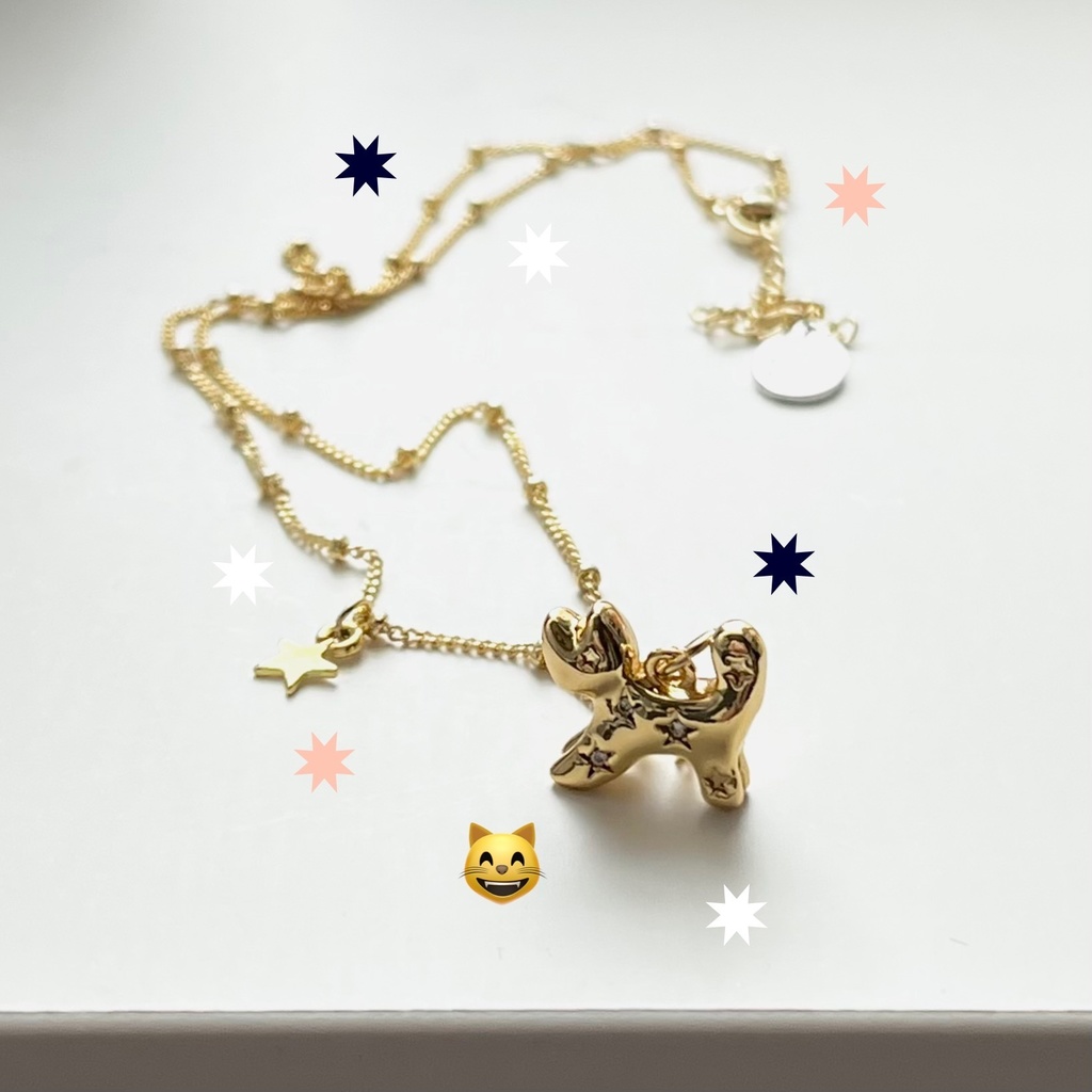 golden cat necklace😸
