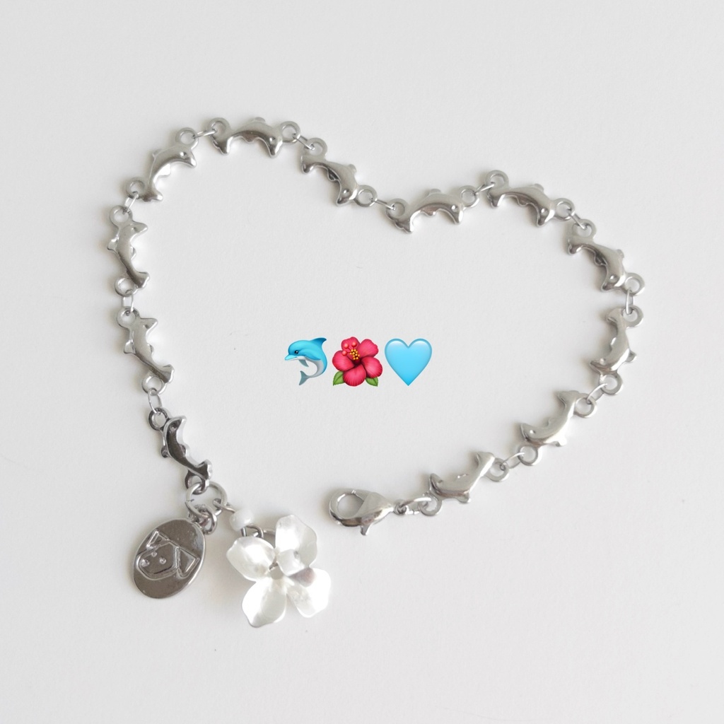 🐬dolphin & flower bracelet🌺
