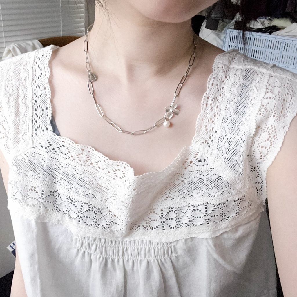 Pearl & Flower necklace🪷