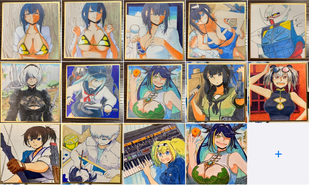 色紙絵 豆色紙7.5×7.5cm オーダー制作 発送4/28予定