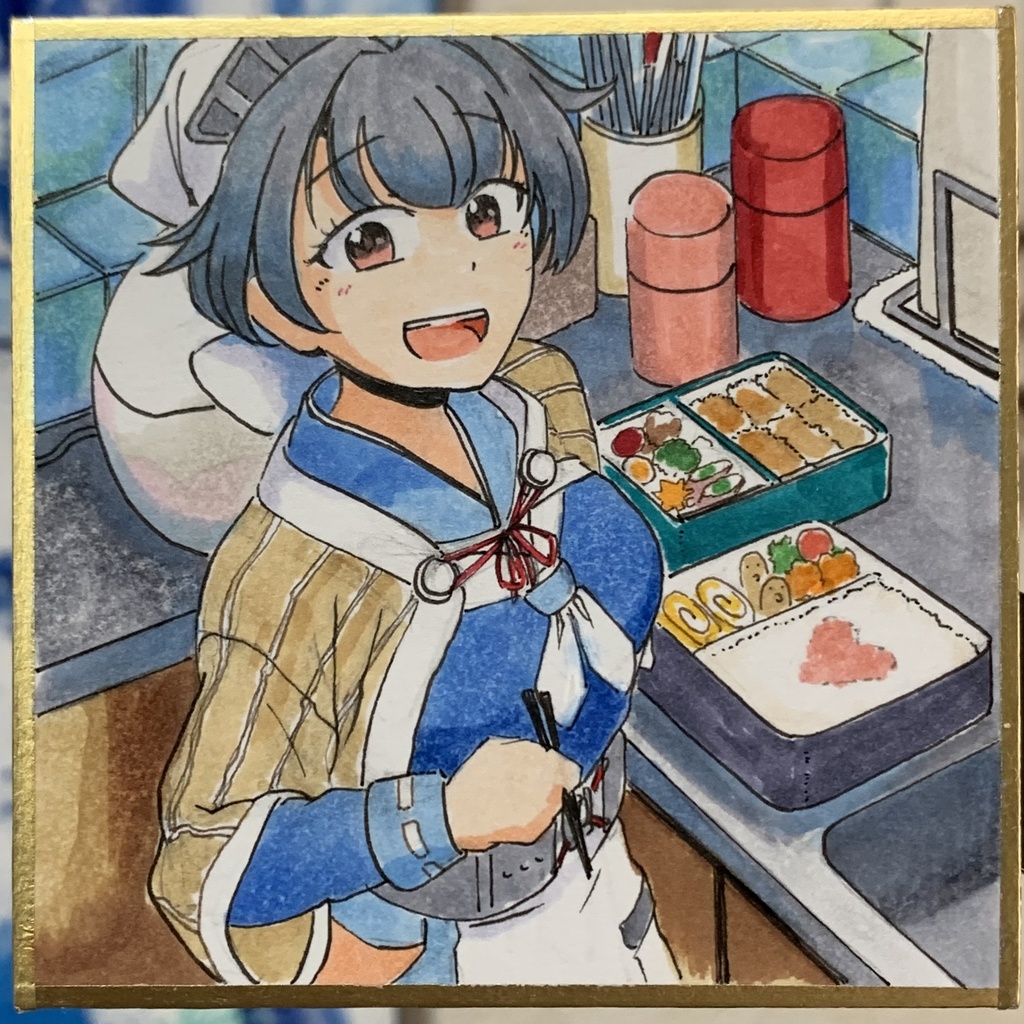 オーダー品 お弁当制作迅鯨 豆色紙7.5×7.5cm
