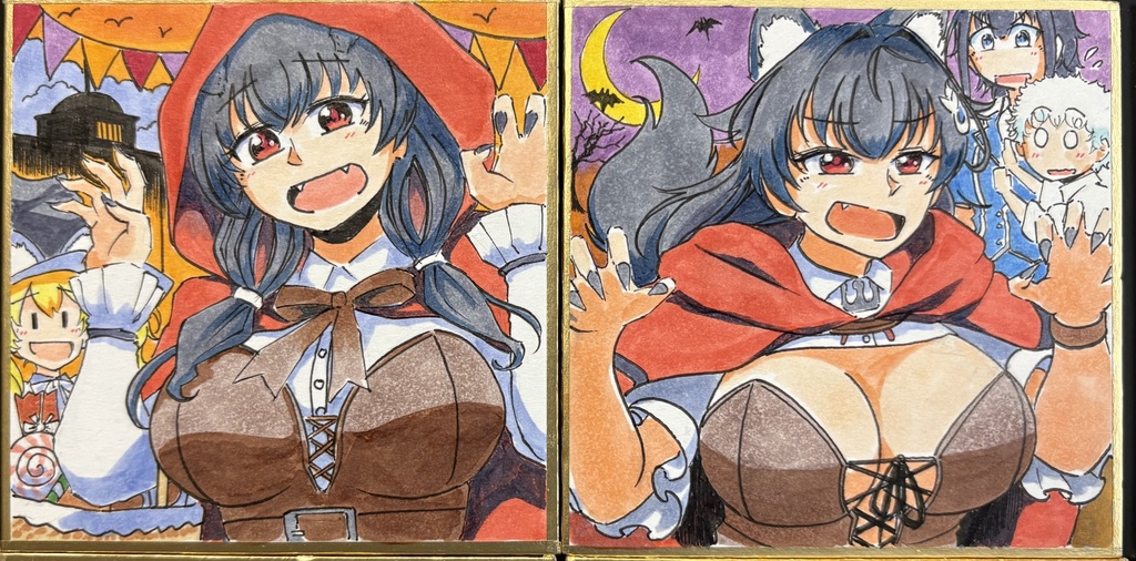 アリエス様オーダー品 ハロウィン迅鯨豆色紙2枚セット