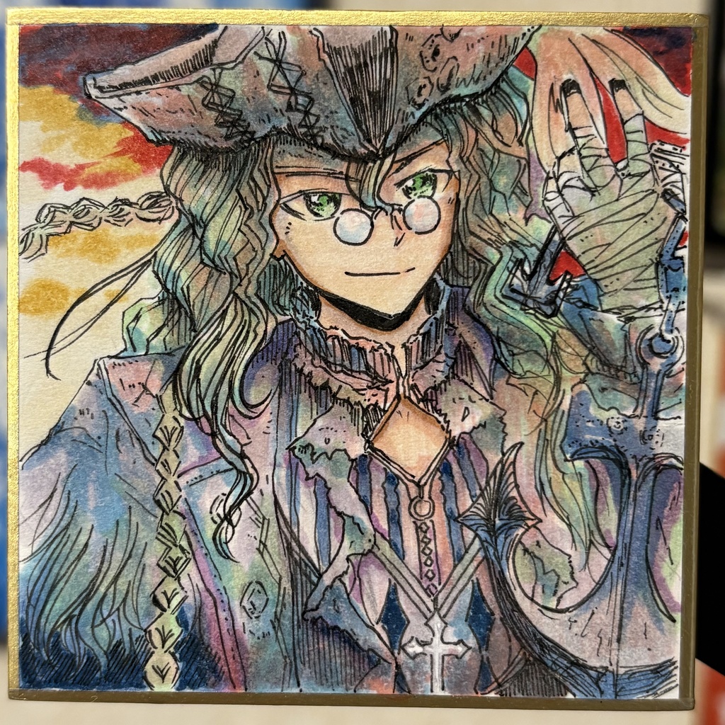 藤川鴎 豆色紙7.5×7.5cm