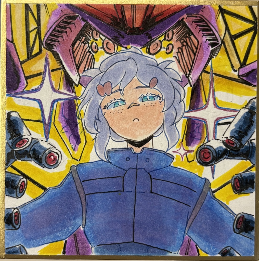 ドゥー & サイコガンダム豆色紙7.5×7.5cm