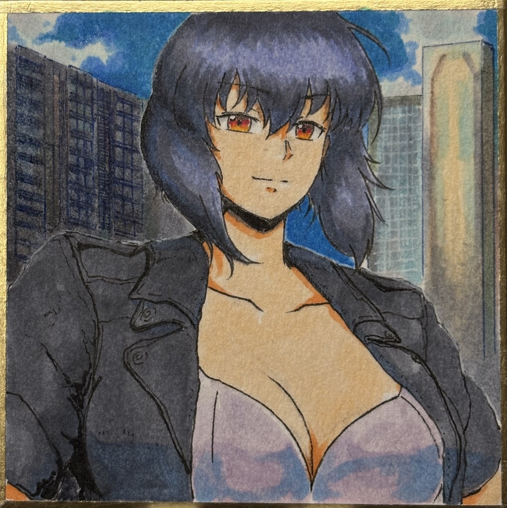 草薙素子 豆色紙7.5×7.5cm