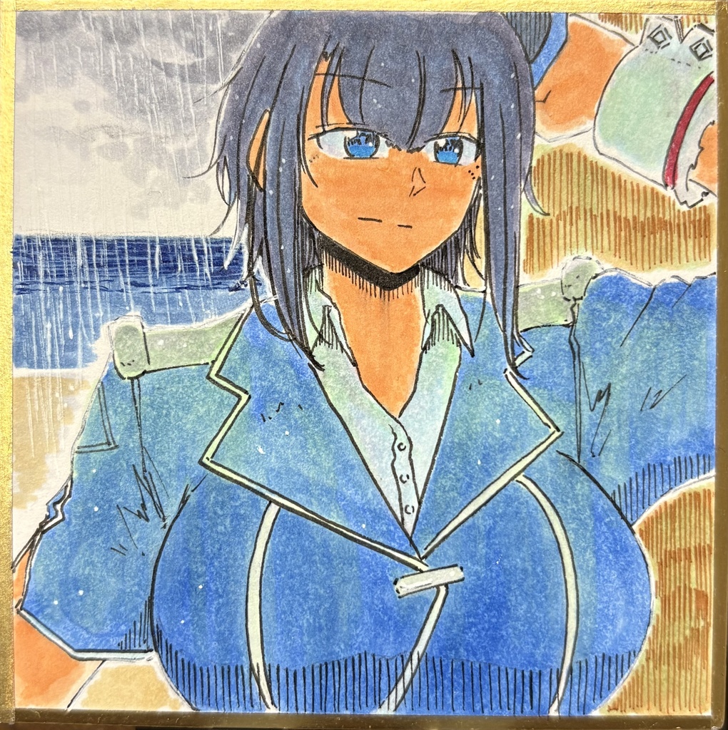 高雄 雨 豆色紙7.5×7.5cm