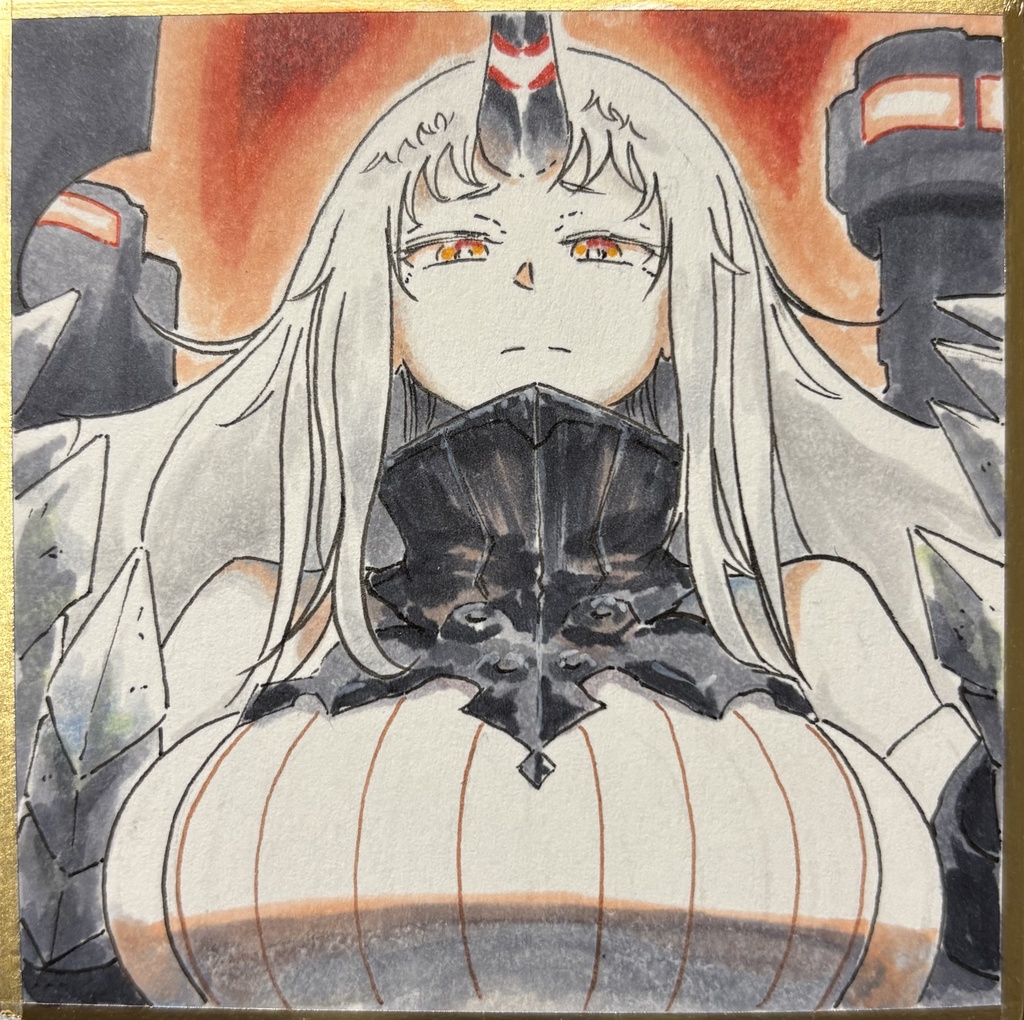 港湾棲姫　豆色紙7.5×7.5cm