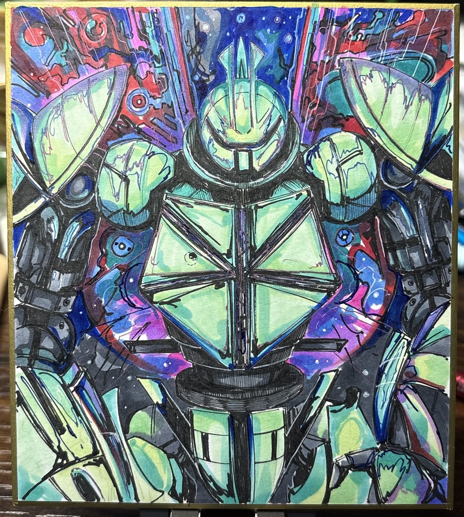 ターンエックス 色紙絵 12×13cm