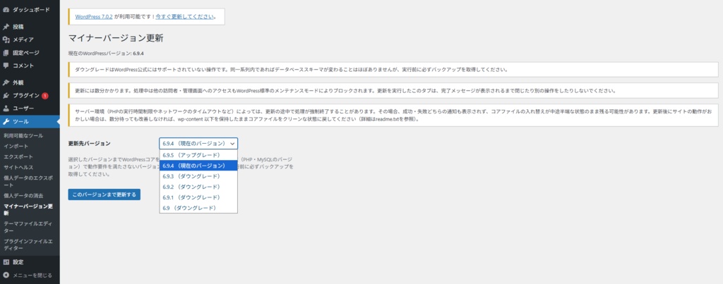 WP Minor Version Updater