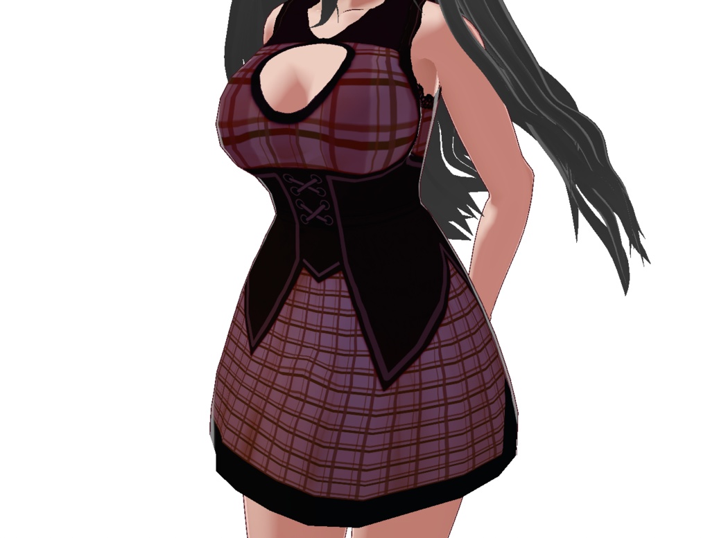 Maroon Plaid Corset Dress