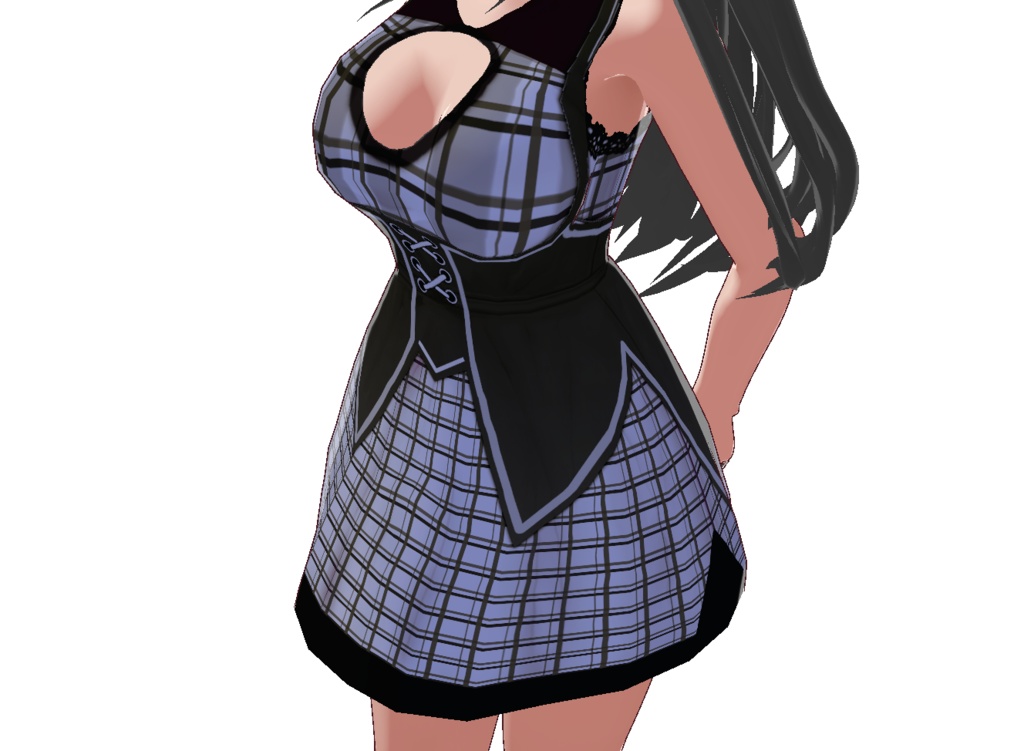 Light Purple Plaid Corset Dress