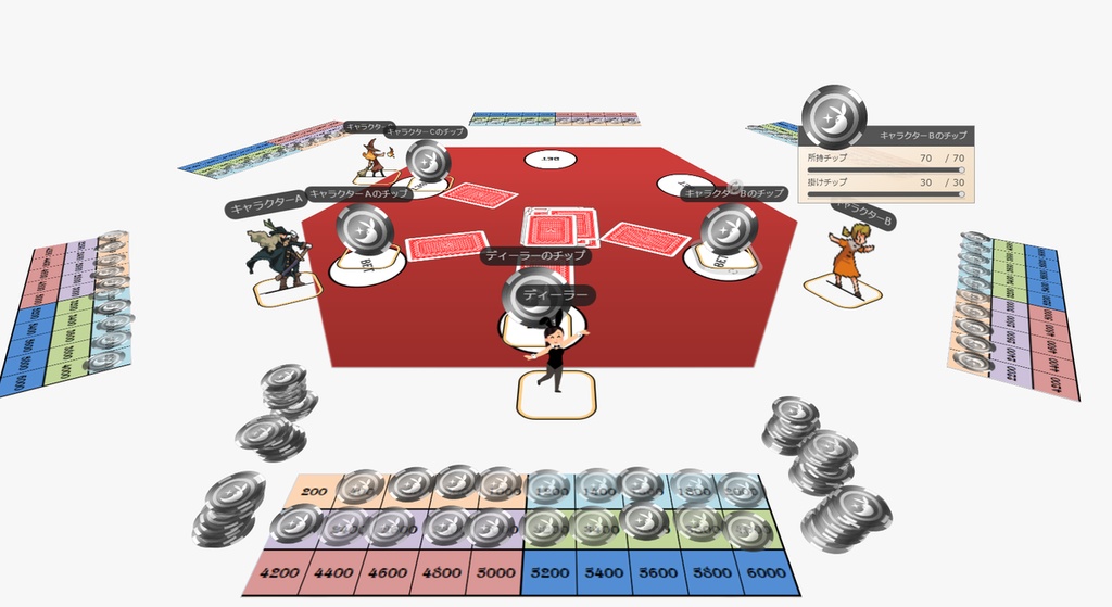 『Steps, and Gambles!!』ユドナリウム用カジノゲーム＆戦闘プレイマット