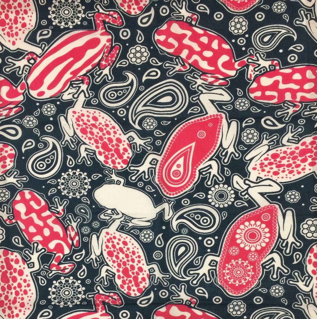 かえるペイズリー 手ぬぐい