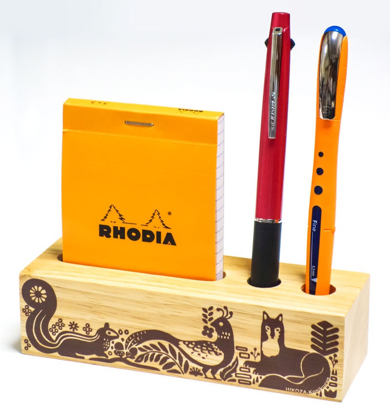 オオカミ トリ リス スマートフォンマルチウッドスタンド