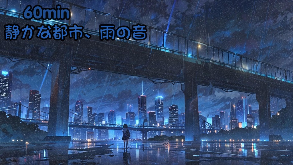 【フリーBGM】静かな都市、雨の音