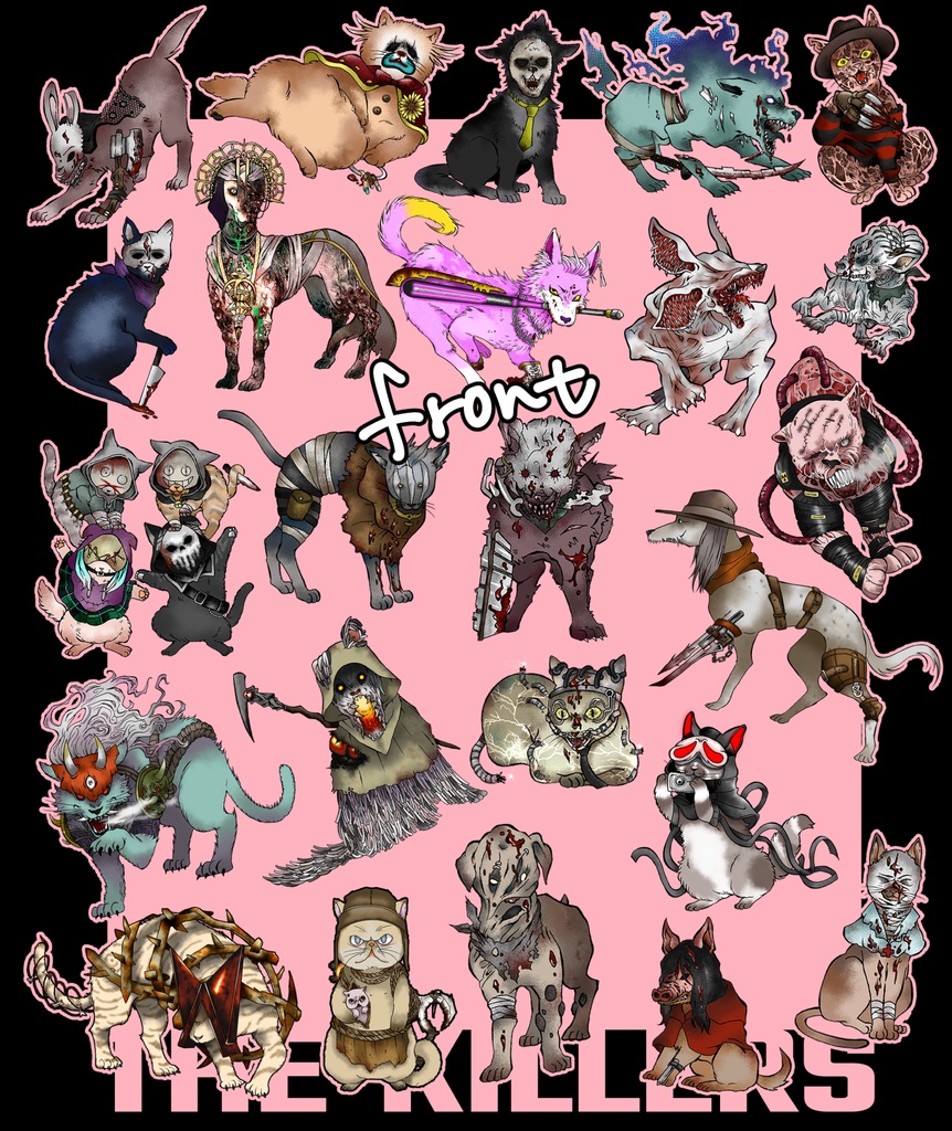 ロングTシャツ【キラーわんにゃん物語】