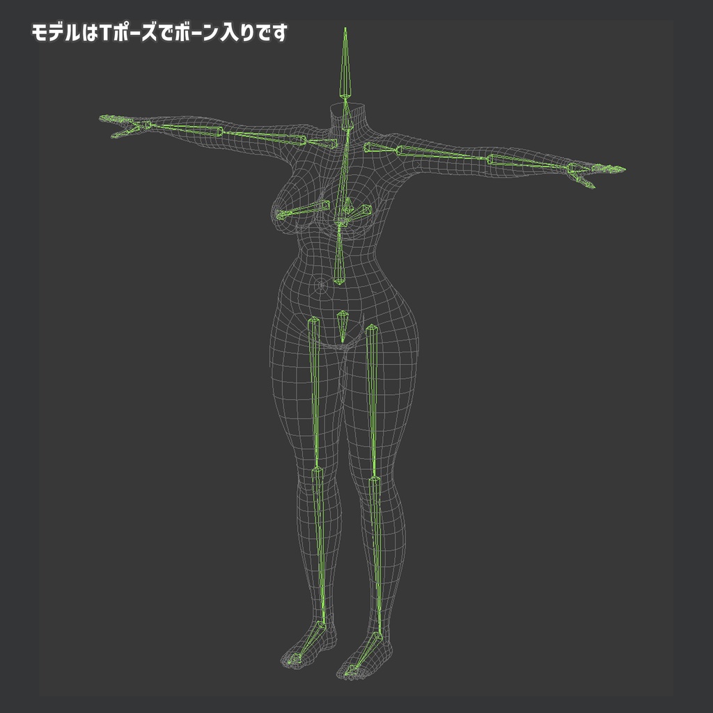 【3D素体】「素体ちゃん」【商用利用可】【ハイポリローポリ】【ボーン入り】セール価格中です!期間限定販売