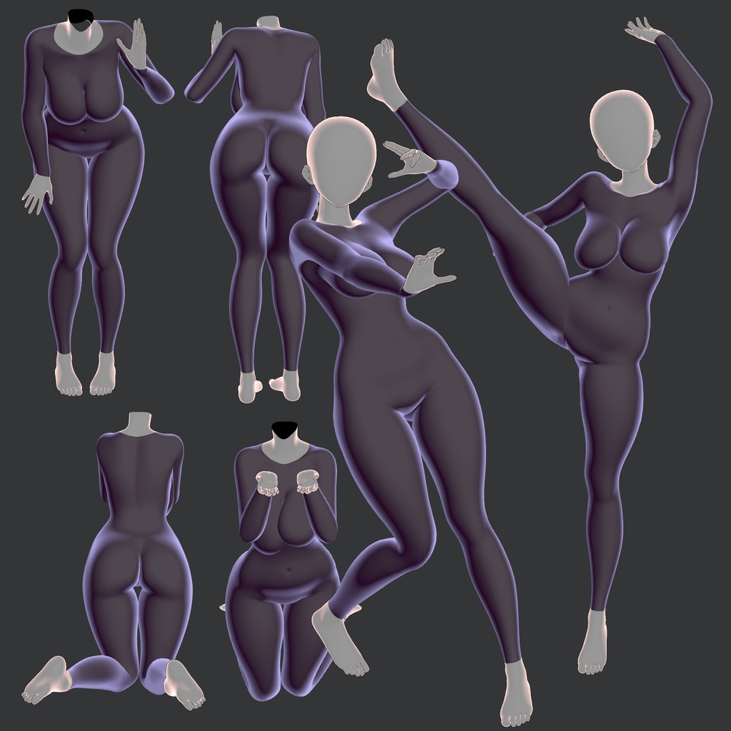 【3D素体】「素体ちゃん」【商用利用可】【ハイポリローポリ】【ボーン入り】セール価格中です!期間限定販売