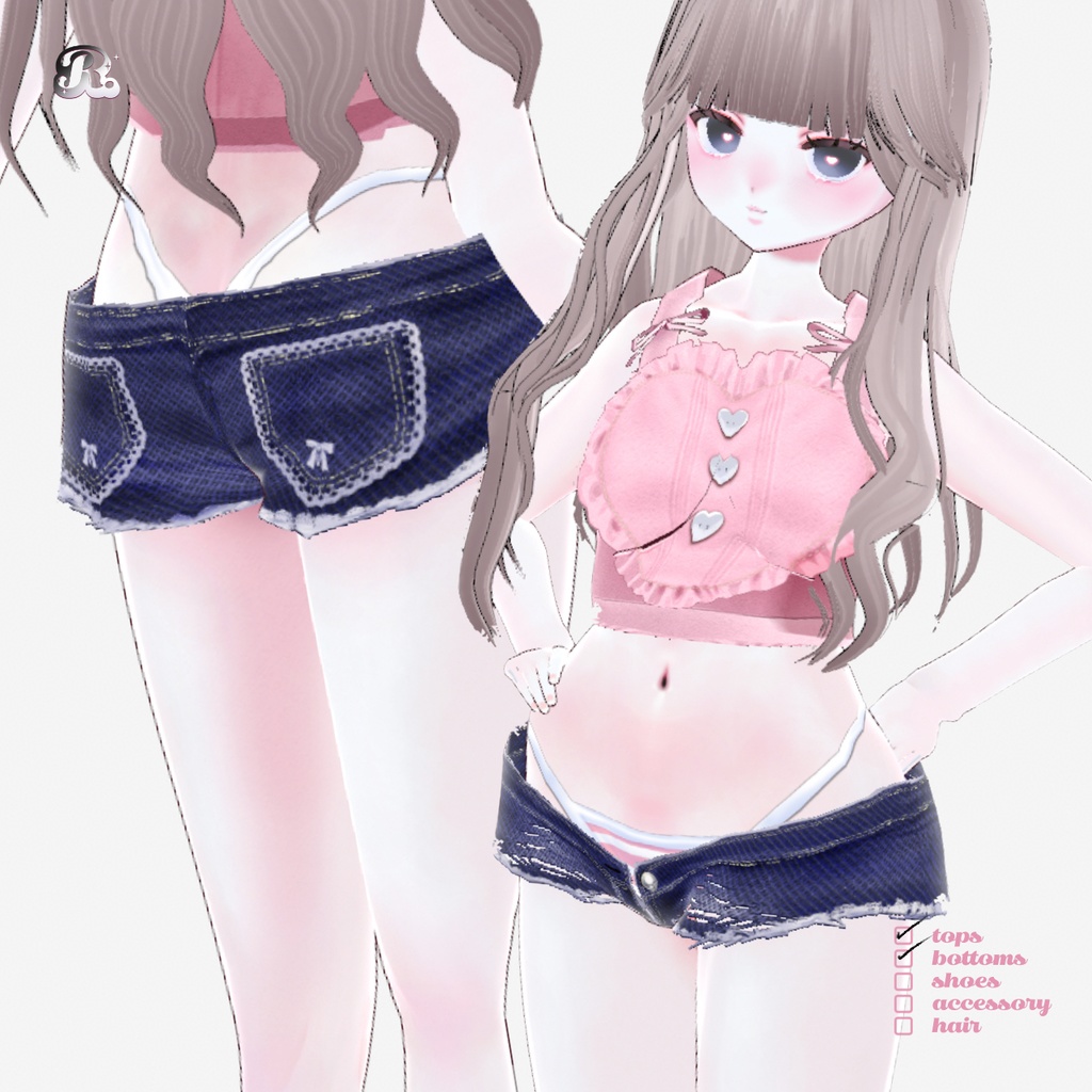 HeartSummerCropTops 𝜗𝜚 ハートクロップトップ