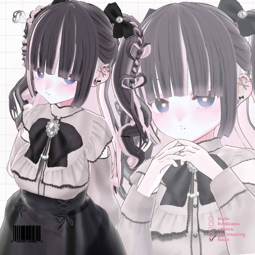 YamiJiraiTwinHalfUp𝜗𝜚 病み地雷ハートツイン