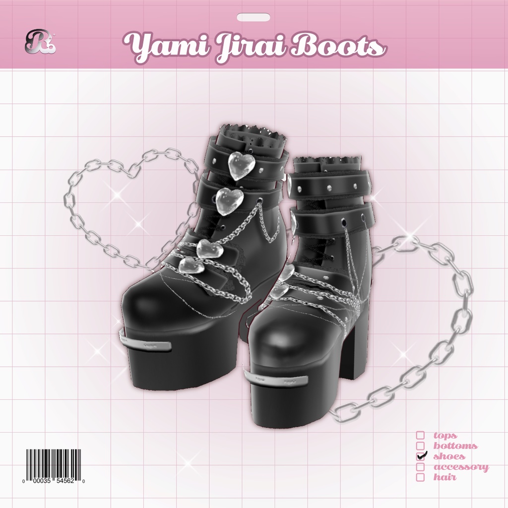 YamiJiraiTwinHalfUp𝜗𝜚 病み地雷ショートブーツ