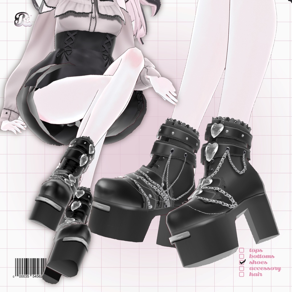 YamiJiraiTwinHalfUp𝜗𝜚 病み地雷ショートブーツ