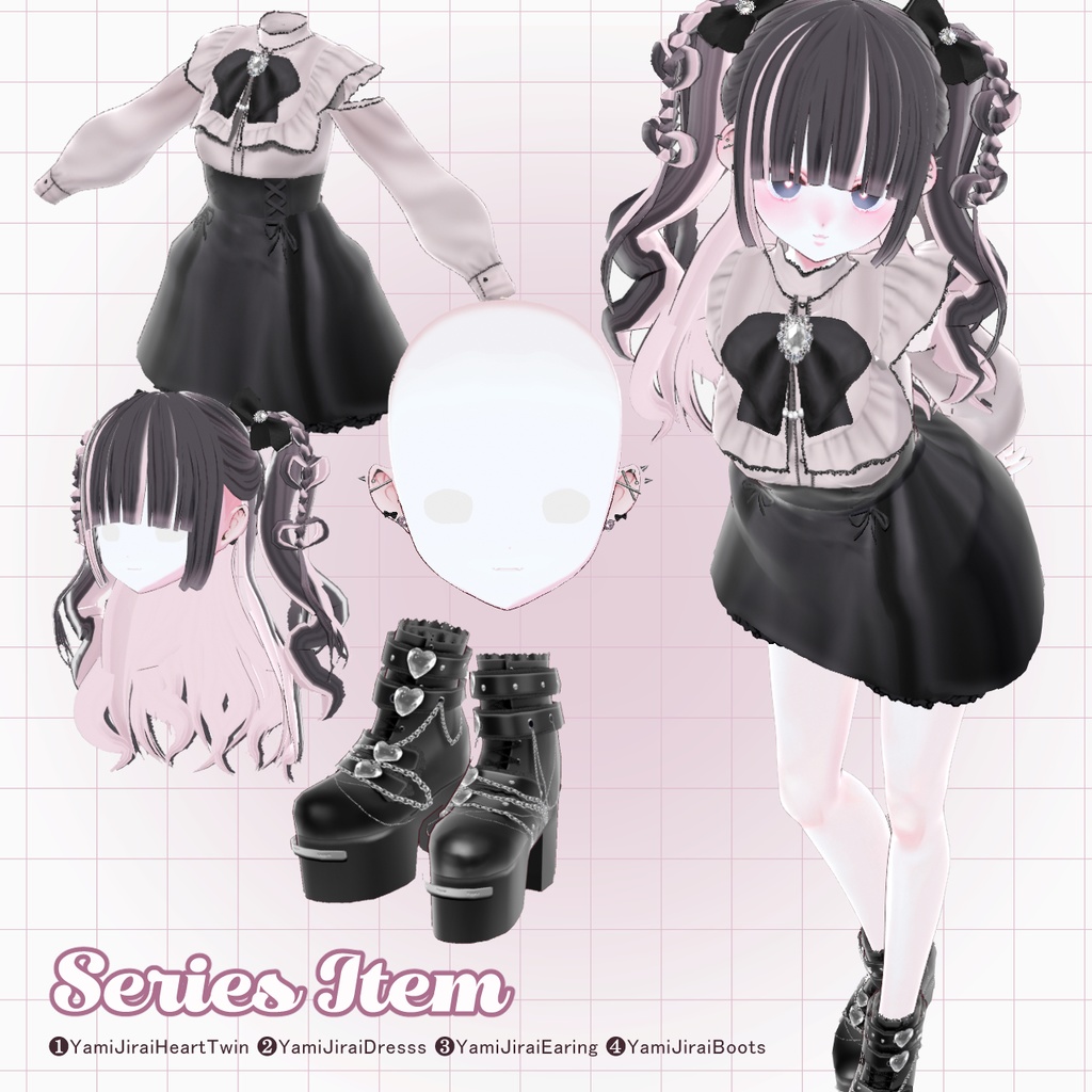 YamiJiraiSets 𝜗𝜚 垢消し地雷系ドレスセット