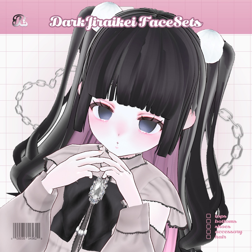 DarkJiraikei FaceSets 𝜗𝜚 ふわふわ地雷系フェイス