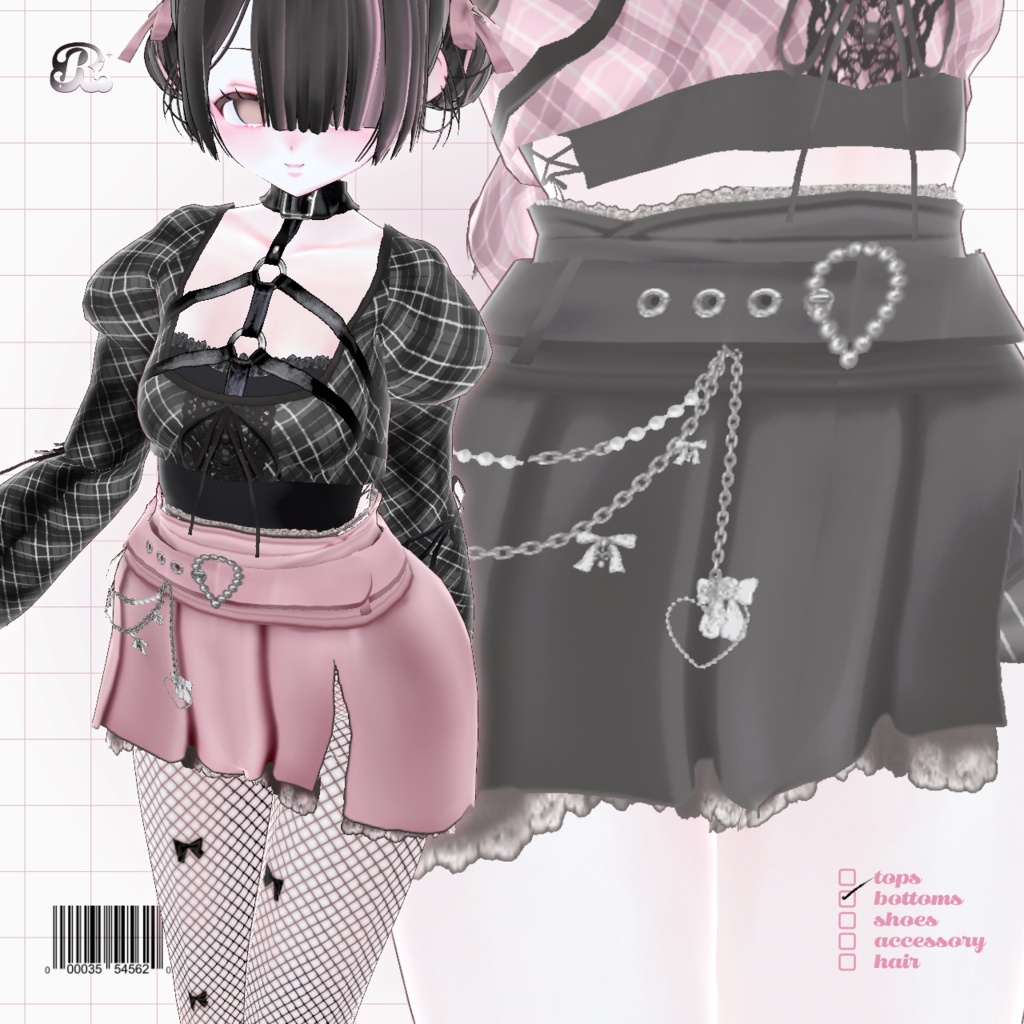 PlaidPatternJiraiSkirt 𝜗𝜚 チェック地雷スカパン