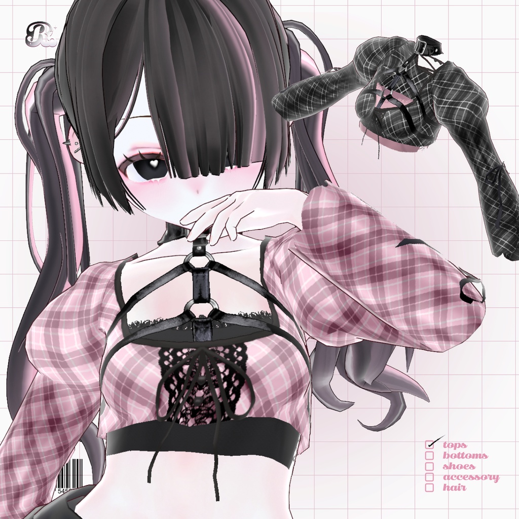 Plaid Pattern Jirai Shirt ๐๐ ใใงใใฏๅฐ้ทใใฉใฆใน