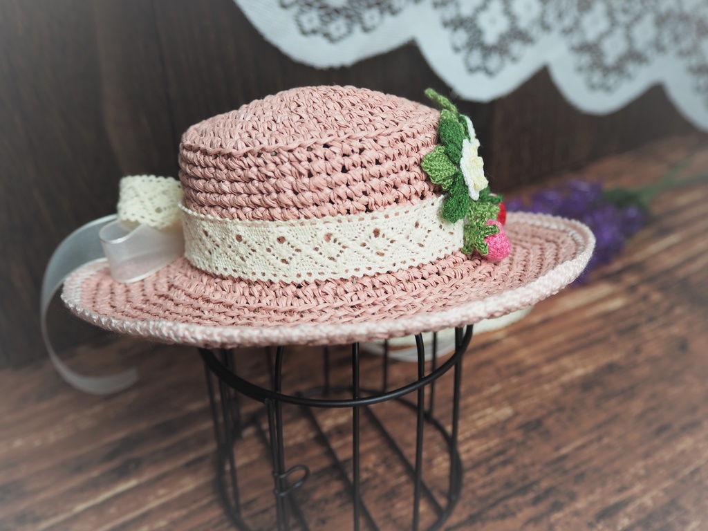 麦わら帽子(ピンク/ストロベリー)