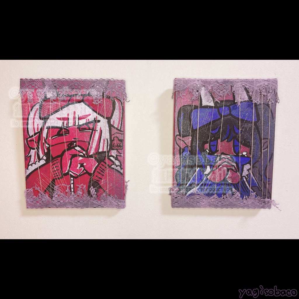 キャンバス原画｢怒｣｢哀｣