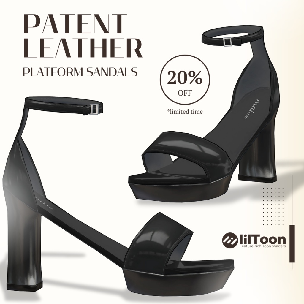 【10アバター対応】Patent Leather Platform Sandals