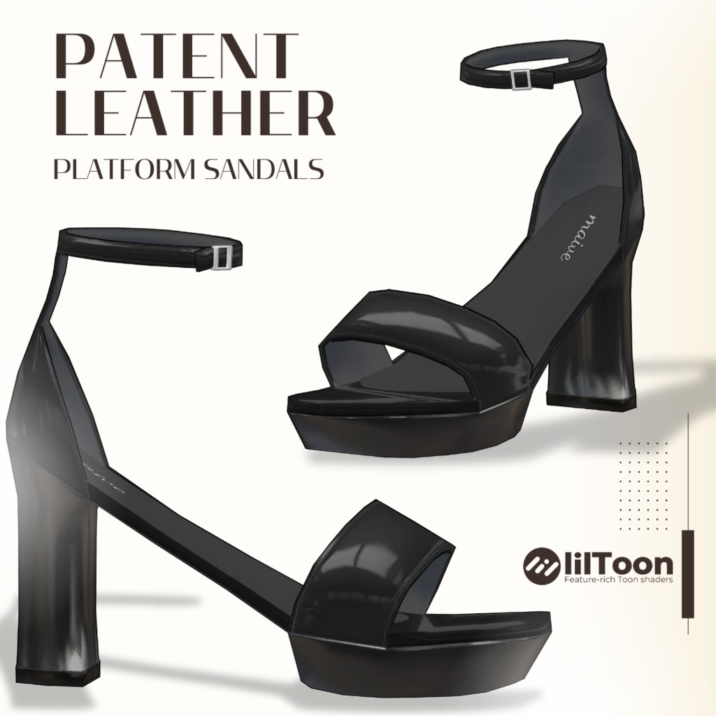 【10アバター対応】Patent Leather Platform Sandals