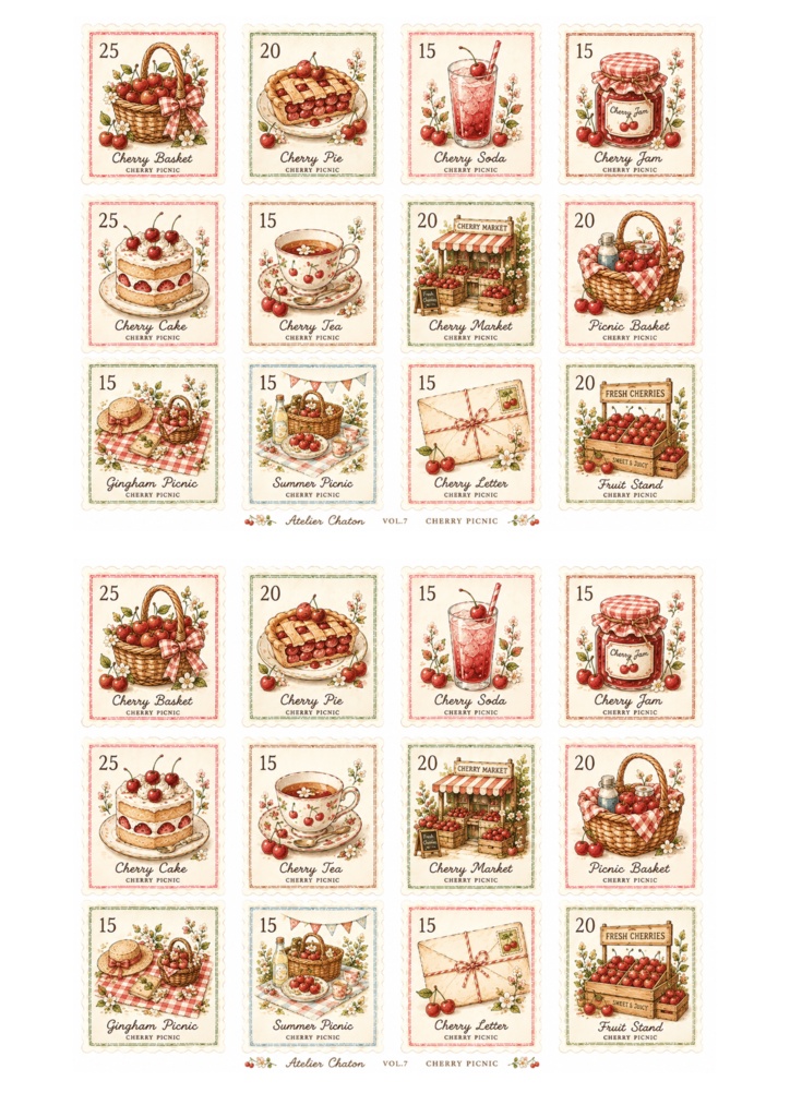 CHERRY PICNIC Stamp Collection Vol.7