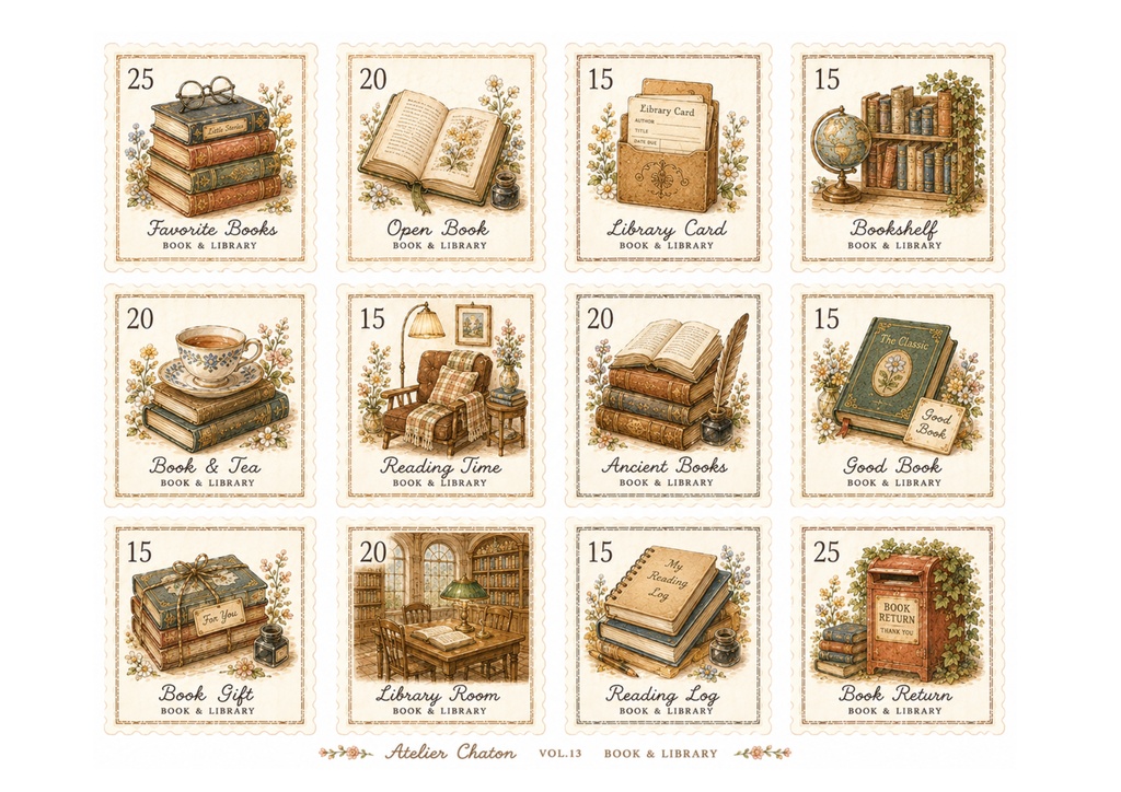 BOOK & LIBRARY Stamp Collection Vol.13