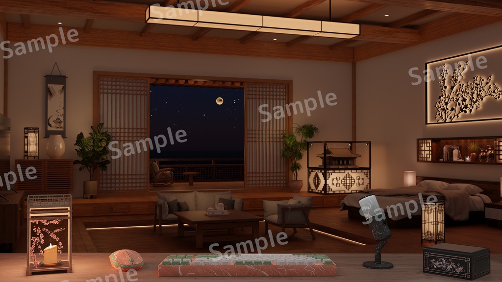 【配布終了】【VTuber配信背景】モダン韓屋(2025)