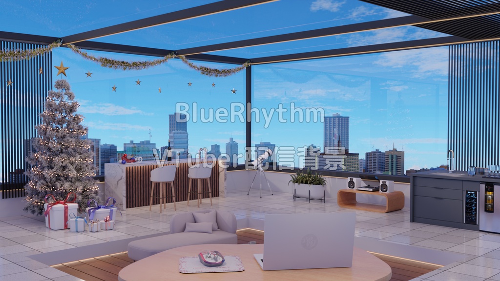 【配布終了】【VTuber配信背景】Rooftop Christmas（2025）