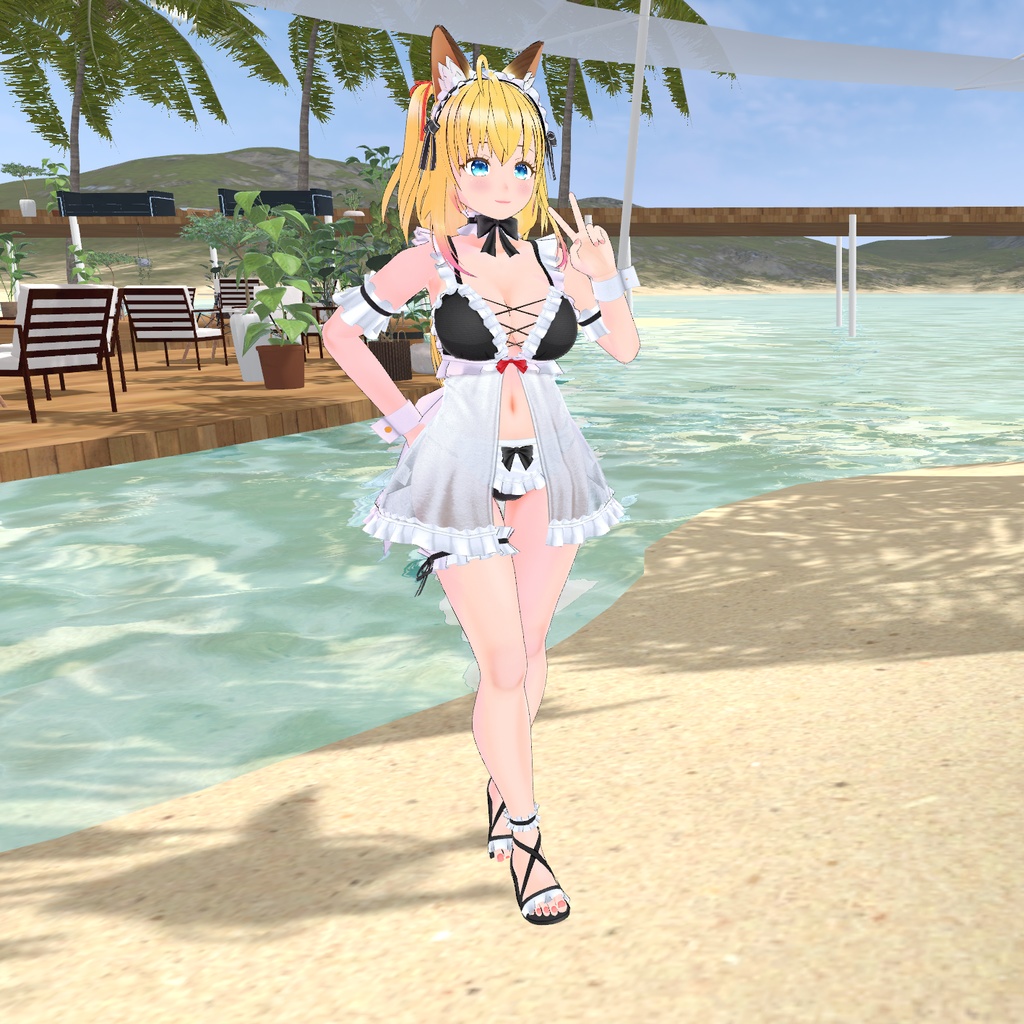 エル - El -【3Dモデル VRM】メイド水着 ver. (2024/08/13更新)