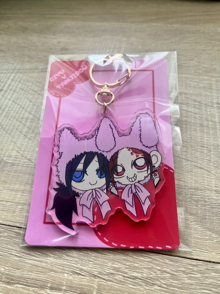 ねこうさ義炭アクリルキーホルダー
