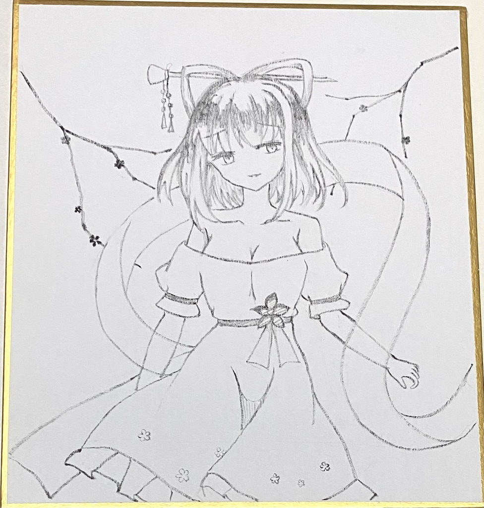 東方　霍青娥　原画　ミニ色紙