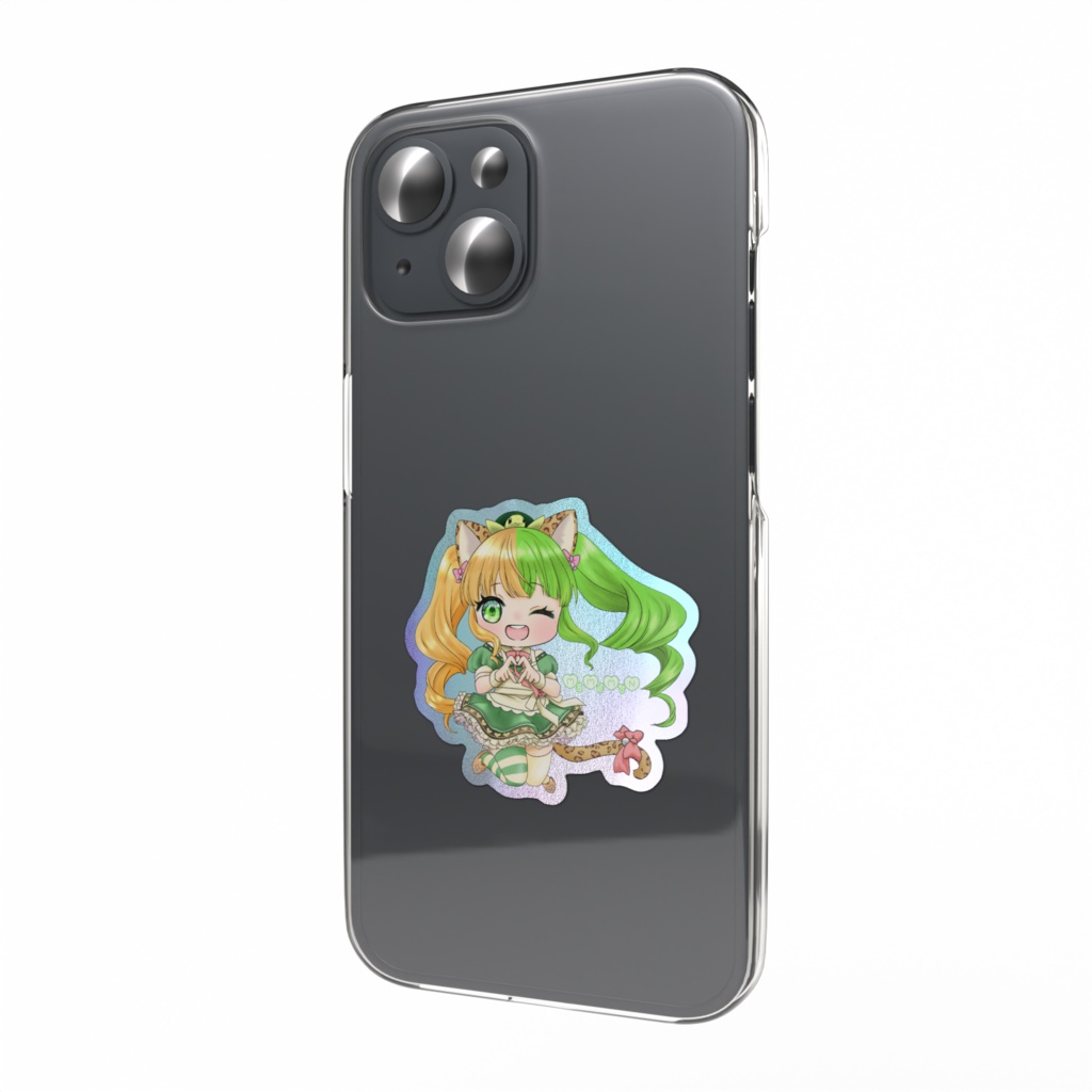 【まめもん】4周年記念オーロラスマホステッカー