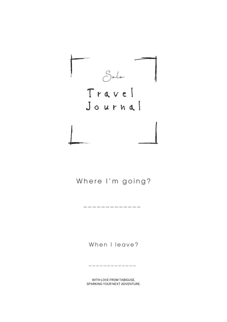 【無料版】一人旅に連れて行くノート｜Solo Travel Journal by TABIGUSE