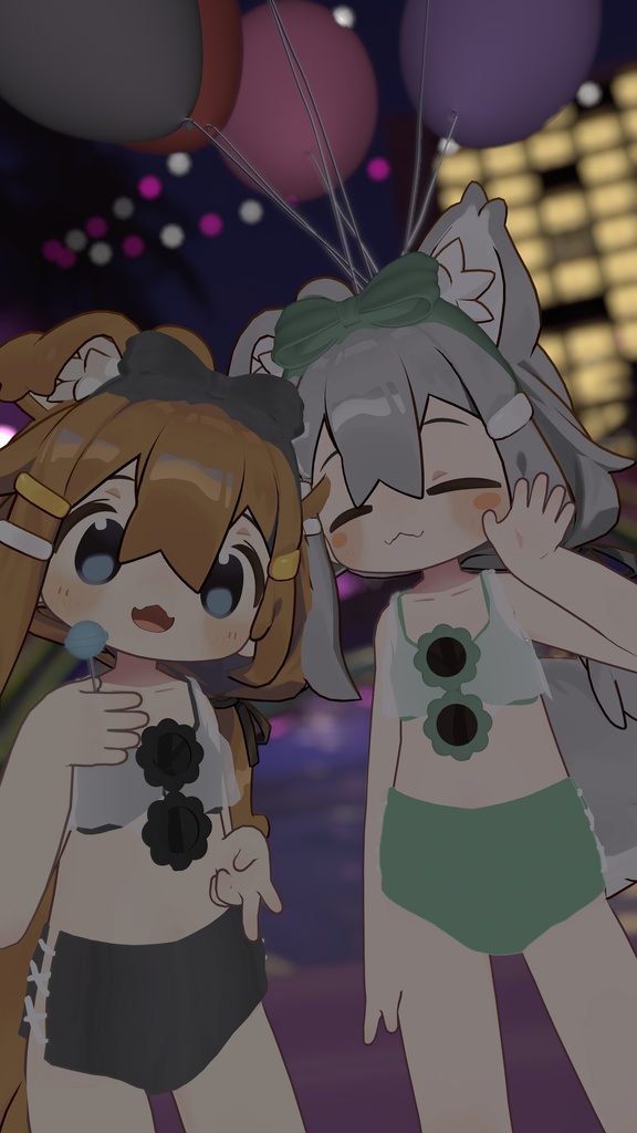 high waist lace up bikini set ハイウエストレースアップビキニセット(まめひなた-mamehinata- / まめふれんず)VRChat向け