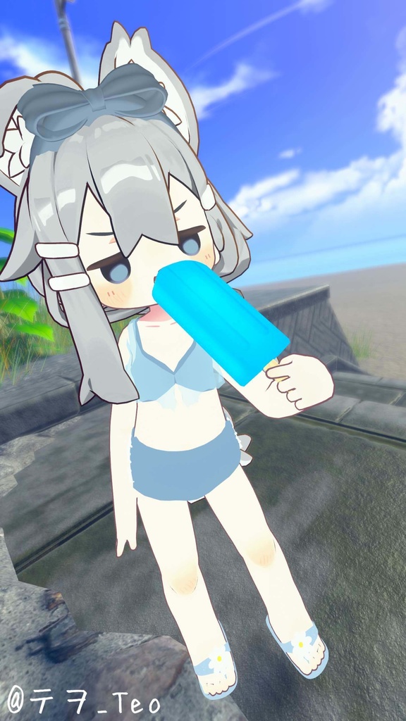 high waist lace up bikini set ハイウエストレースアップビキニセット(まめひなた-mamehinata- / まめふれんず)VRChat向け