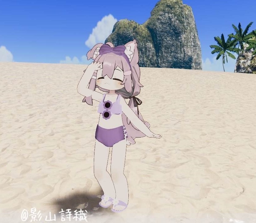 high waist lace up bikini set ハイウエストレースアップビキニセット(まめひなた-mamehinata- / まめふれんず)VRChat向け