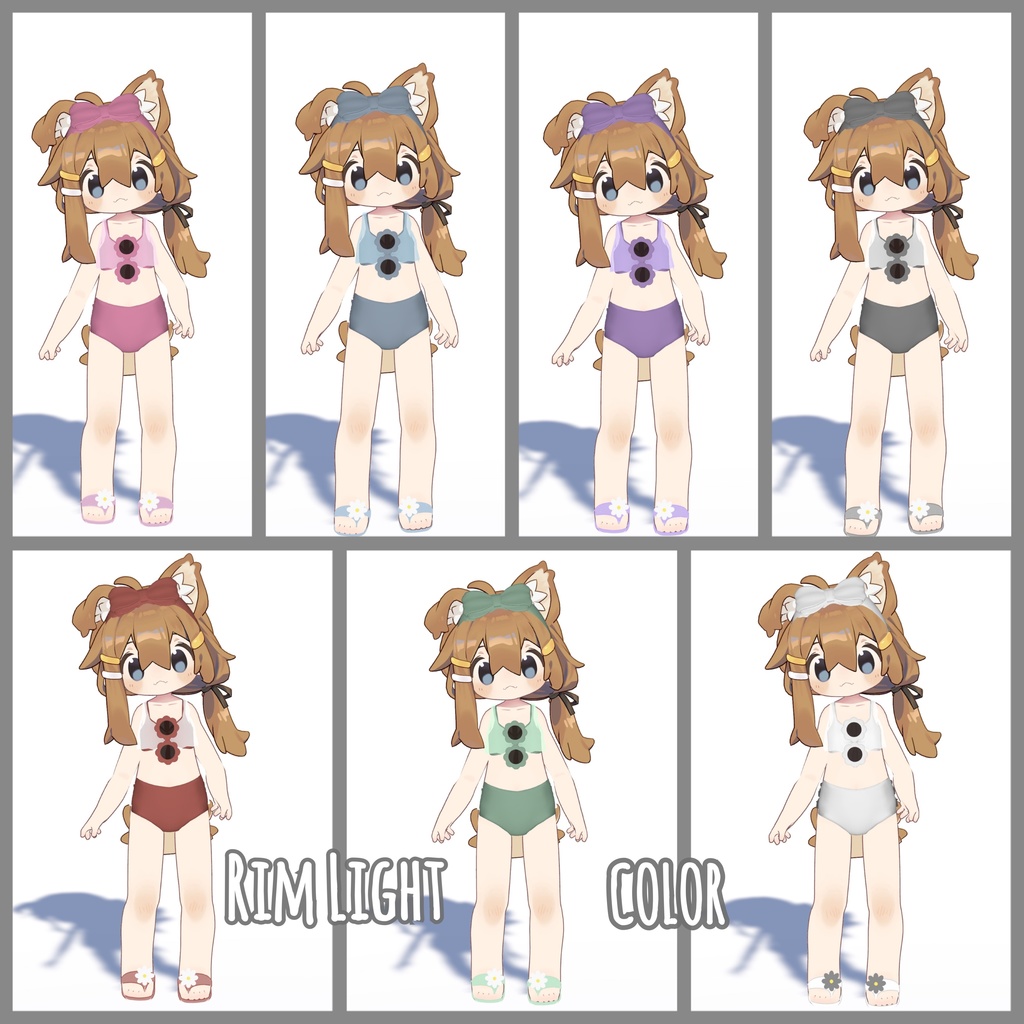 high waist lace up bikini set ハイウエストレースアップビキニセット(まめひなた-mamehinata- / まめふれんず)VRChat向け