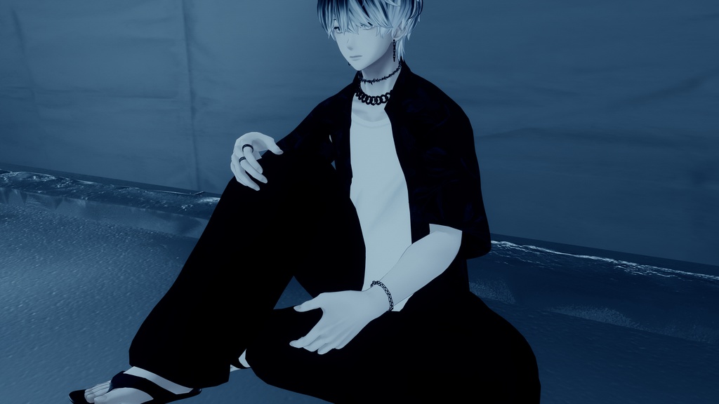 COOL accessory SET(サンダル・ピアス・チョーカー・ネックレス・指輪4種)【水瀬】【森羅】【仙猫】【豺狼】【まめひなた】(VRChat想定)