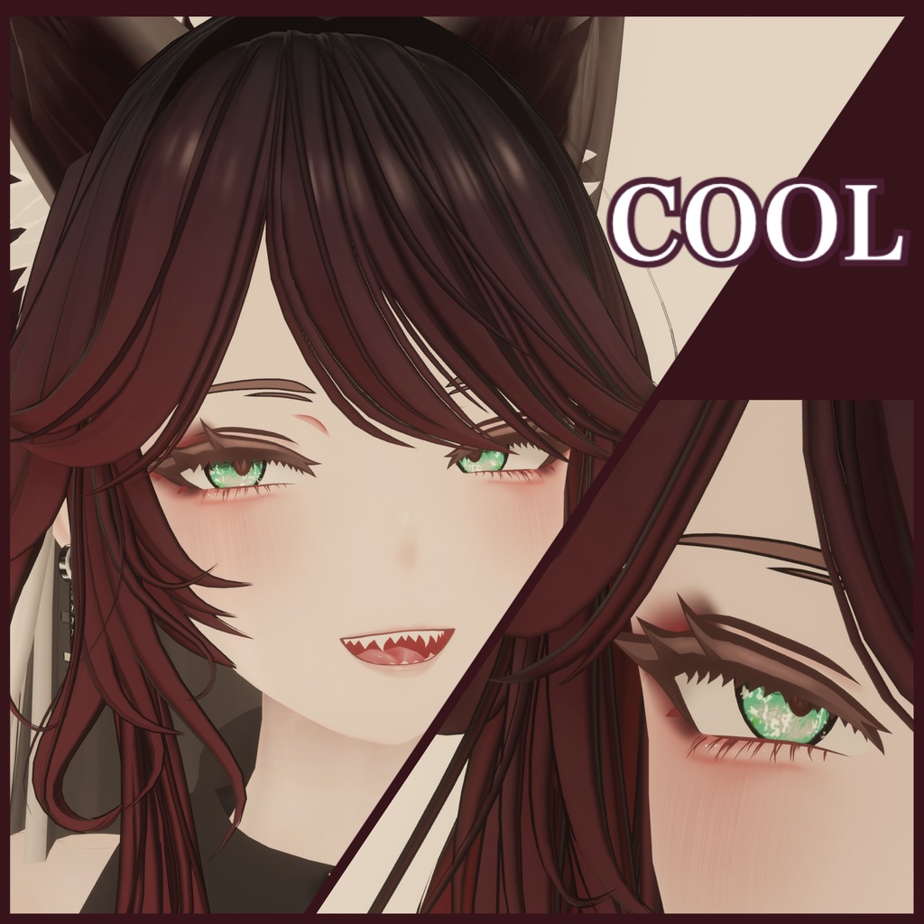 【仙猫用】メイク/makeup texture(舌のリアルテクスチャ付き!)VRChat想定