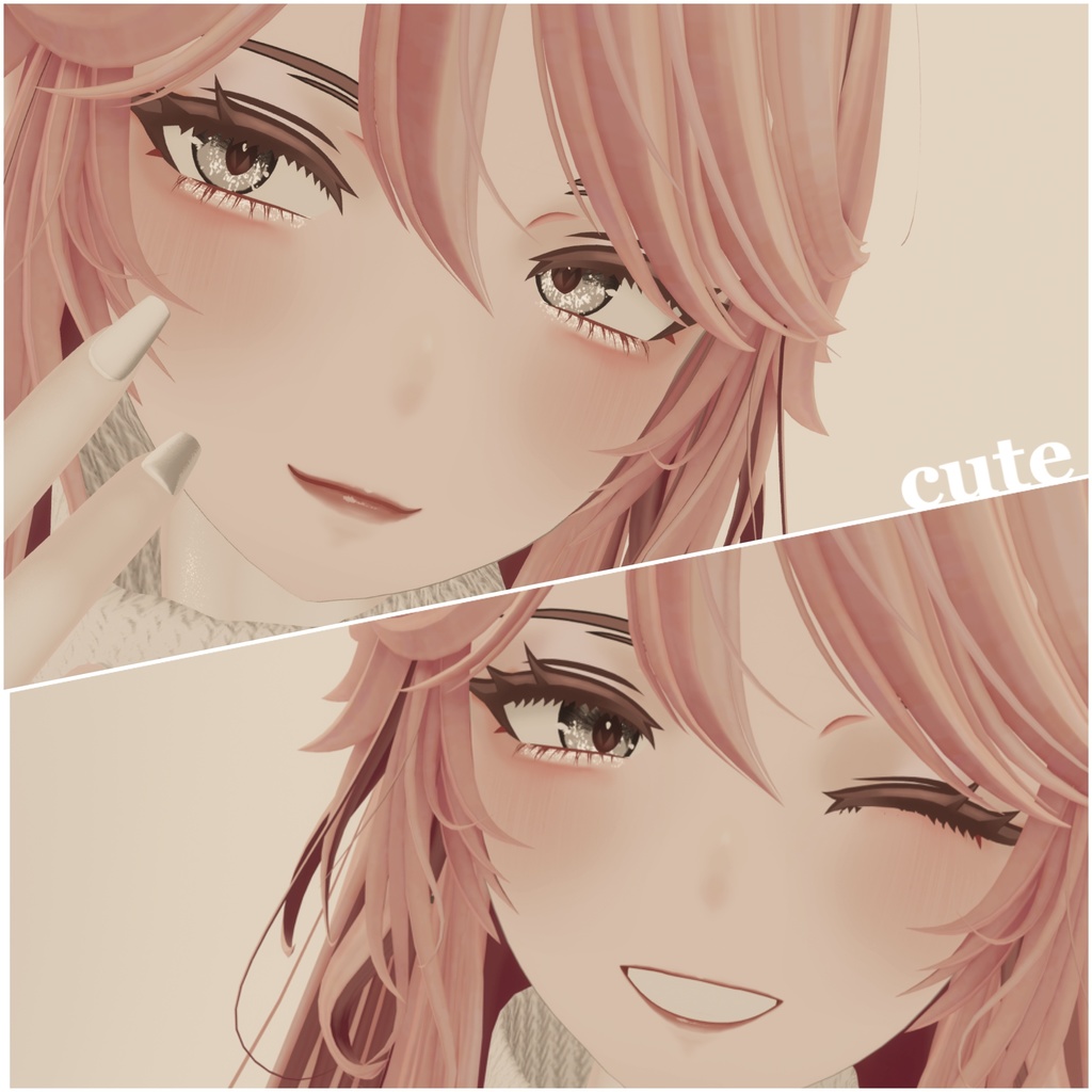 【仙猫用】メイク/makeup texture(舌のリアルテクスチャ付き!)VRChat想定